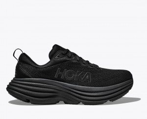 Men's Hoka Bondi 8 Road Running Shoes Black | India-2361