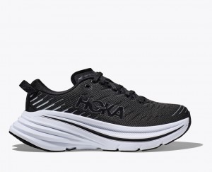 Men's Hoka Bondi X Road Running Shoes Black / White | India-4821