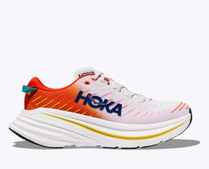 Men's Hoka Bondi X Road Running Shoes Orange / White | India-5843