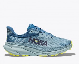 Men's Hoka Challenger 7 Trail Running Shoes Grey Blue | India-8195