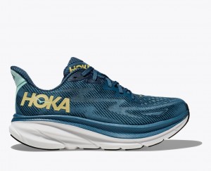 Men's Hoka Clifton 9 Road Running Shoes Blue | India-3025