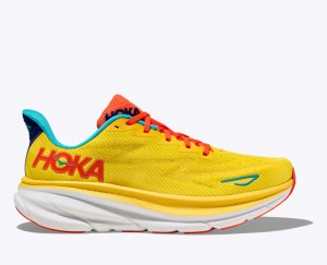 Men's Hoka Clifton 9 Road Running Shoes Yellow | India-7284