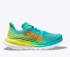 Men's Hoka Mach 5 Road Running Shoes Turquoise | India-6125