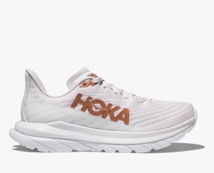 Men's Hoka Mach 5 Road Running Shoes White / Copper | India-5147