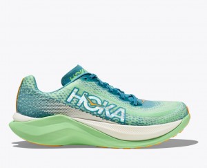 Men's Hoka Mach X Road Running Shoes White / Light Green | India-9203