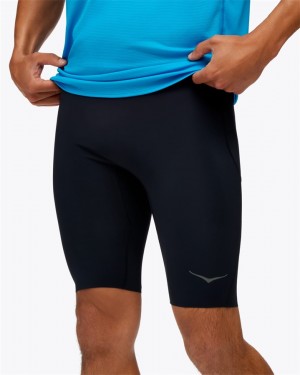 Men's Hoka Novafly Half Tight Black | India-4207