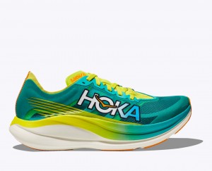 Men's Hoka Rocket X 2 Road Running Shoes Turquoise | India-3780