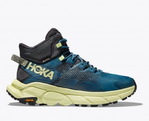 Men's Hoka Trail Code Gtx Hiking Shoes Blue Deep Grey / Blue Coral | India-2431