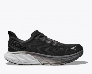 Women's Hoka Arahi 6 Road Running Shoes Black / White | India-3206