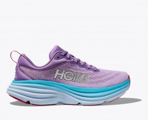 Women's Hoka Bondi 8 Road Running Shoes Purple | India-5236