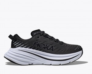 Women's Hoka Bondi X Road Running Shoes Black / White | India-1483