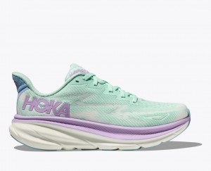 Women's Hoka Clifton 9 Road Running Shoes Purple White | India-4351