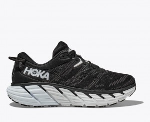 Women's Hoka Gaviota 4 Road Running Shoes Black / White | India-7684