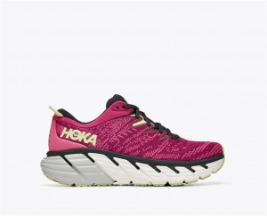 Women's Hoka Gaviota 4 Road Running Shoes Fuchsia / Blue Deep Grey | India-7538