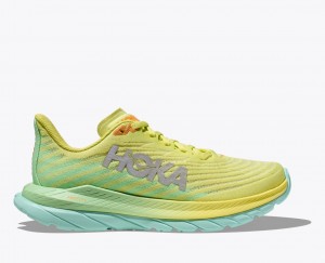 Women's Hoka Mach 5 Road Running Shoes Orange / Light Green | India-8409