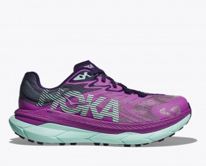 Women's Hoka Tecton X 2 Trail Running Shoes Purple Flower / Blue | India-1258