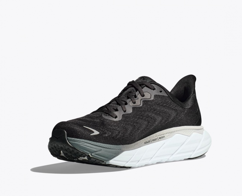 Men's Hoka Arahi 6 Road Running Shoes Black / White | India-4638