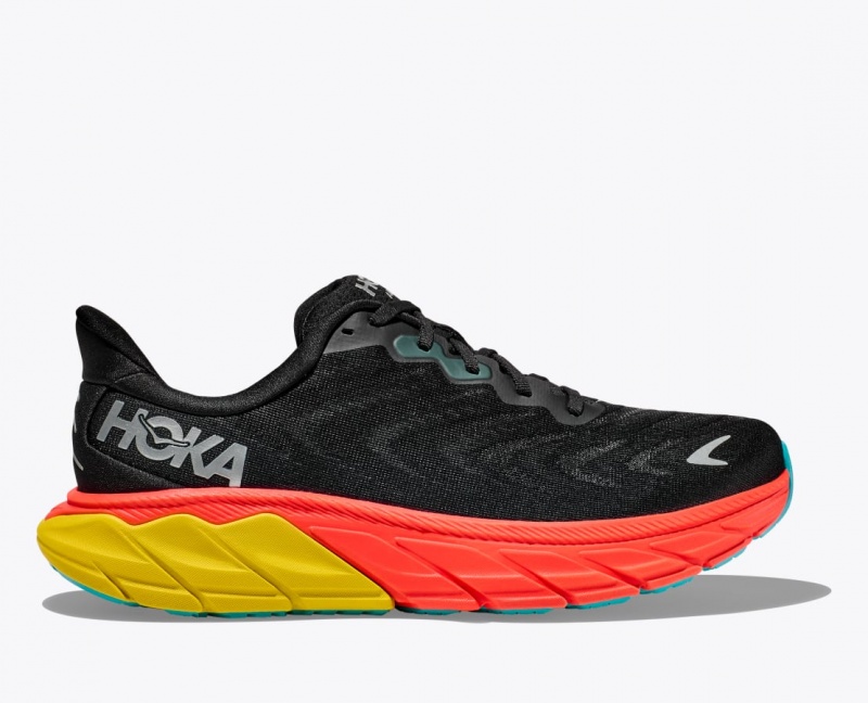 Men\'s Hoka Arahi 6 Road Running Shoes Black | India-0684