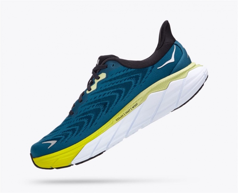 Men's Hoka Arahi 6 Road Running Shoes Blue Deep Grey / Blue Coral | India-3697