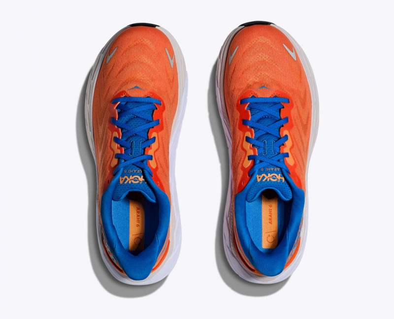 Men's Hoka Arahi 6 Road Running Shoes Orange / Blue | India-1234