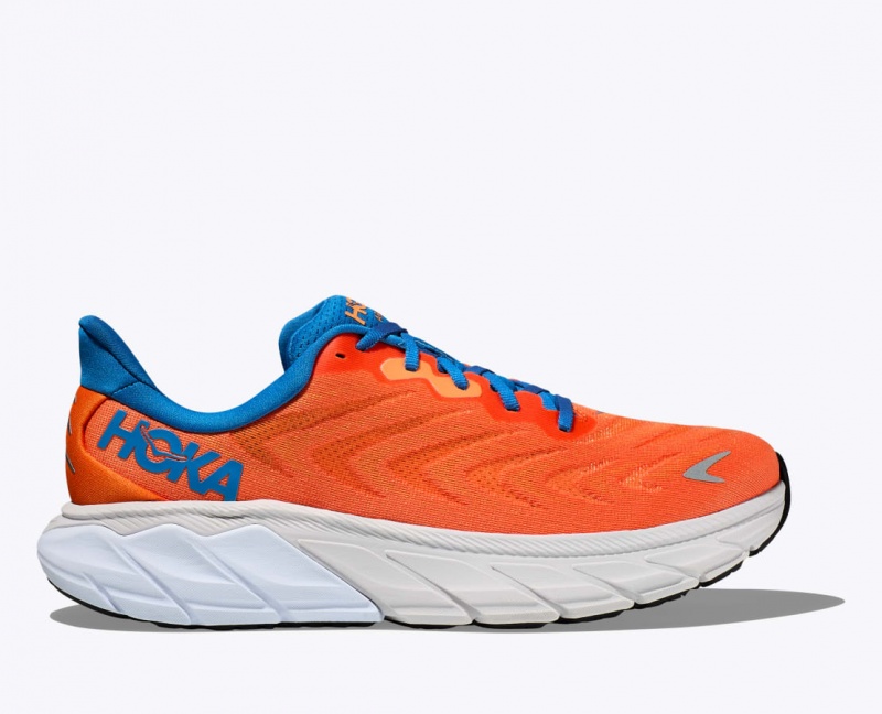 Men\'s Hoka Arahi 6 Road Running Shoes Orange / Blue | India-1234