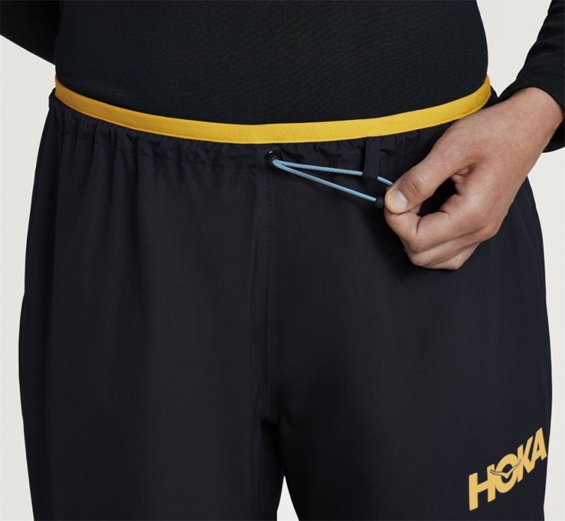 Men's Hoka Ultralight Waterproof Pants Black | India-0239