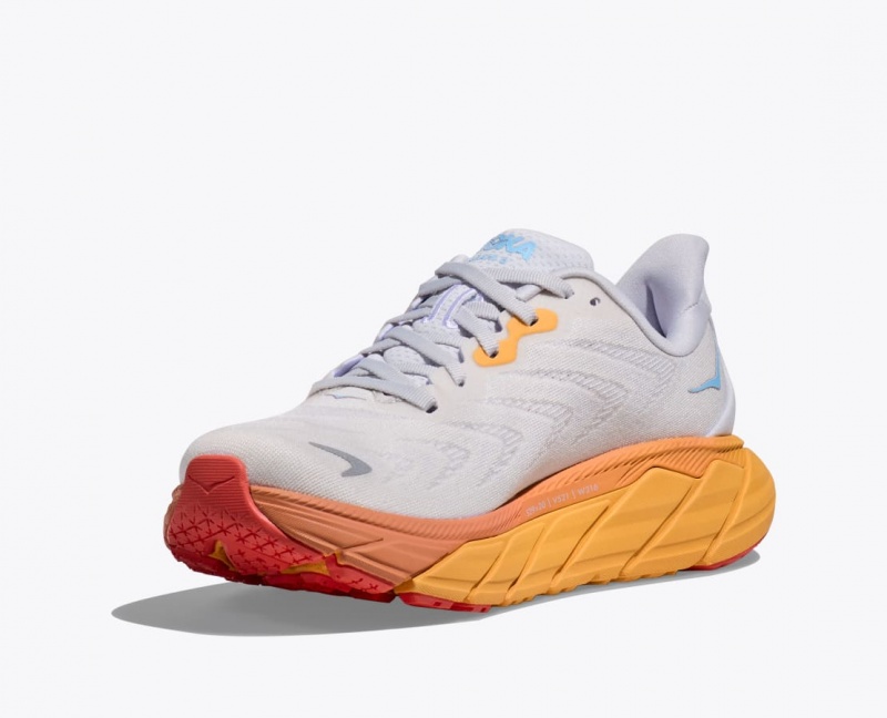 Women's Hoka Arahi 6 Road Running Shoes Grey / Orange | India-6485