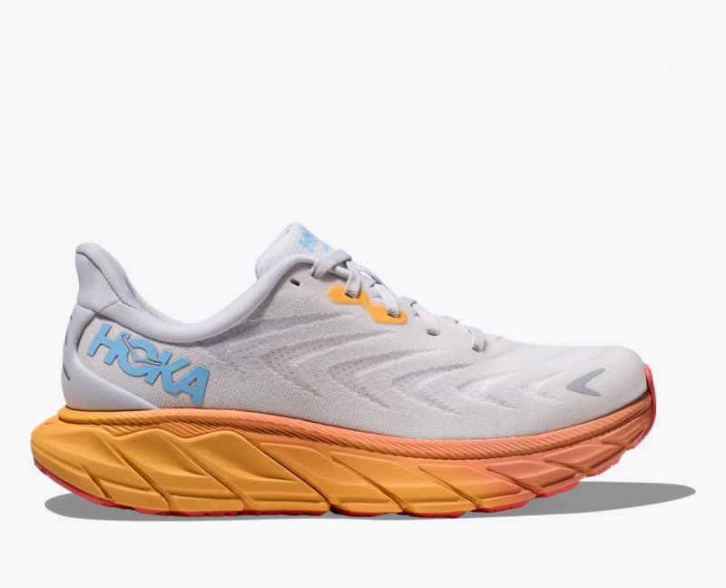 Women\'s Hoka Arahi 6 Road Running Shoes Grey / Orange | India-6485