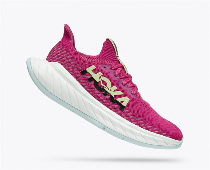 Women's Hoka Carbon X 3 Road Running Shoes Fuchsia / Black | India-1835