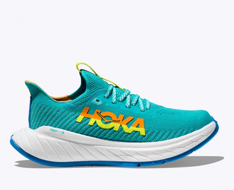 Women\'s Hoka Carbon X 3 Road Running Shoes Green / Turquoise | India-1728