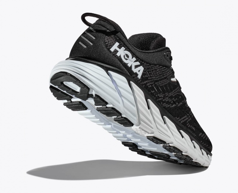 Women's Hoka Gaviota 4 Road Running Shoes Black / White | India-7684