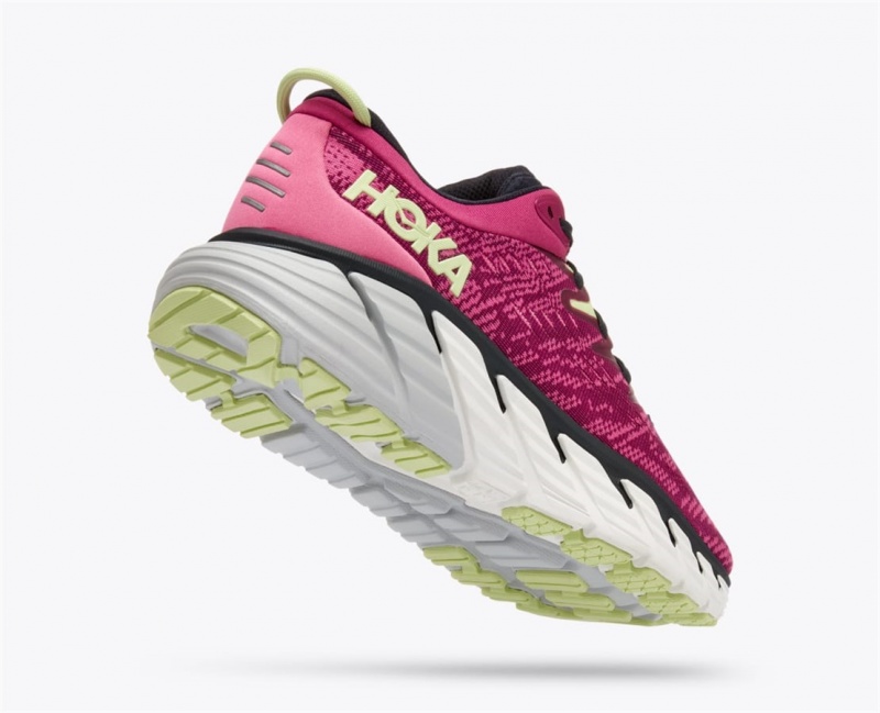 Women's Hoka Gaviota 4 Road Running Shoes Fuchsia / Blue Deep Grey | India-7538