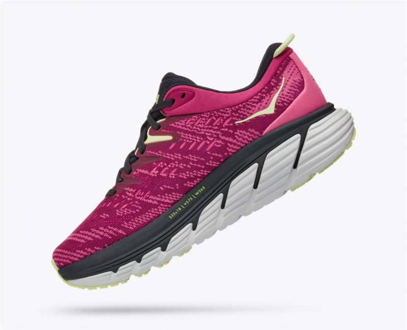 Women's Hoka Gaviota 4 Road Running Shoes Fuchsia / Blue Deep Grey | India-7538