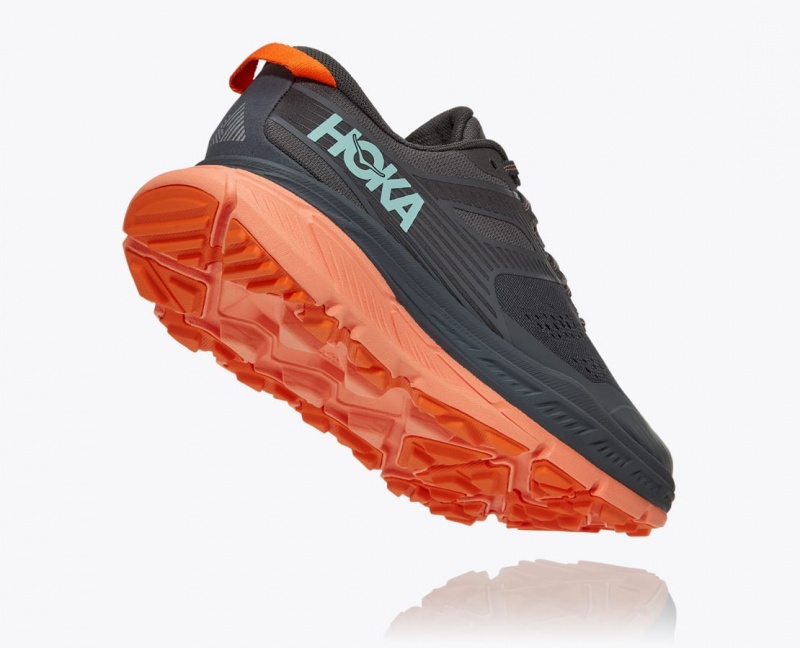 Women's Hoka Stinson 6 Trail Running Shoes Grey / Orange | India-9856